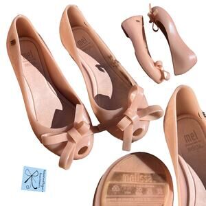 mel Dreamed by Melissa Ultragirl Bow II Ballet Flats Kids Sz 1